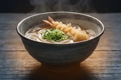 김이 오르는 우동 한 그릇